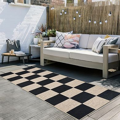 Black Machine Washable Living Room Bedroom Dining Room Classroom Geometric Checkered Modern