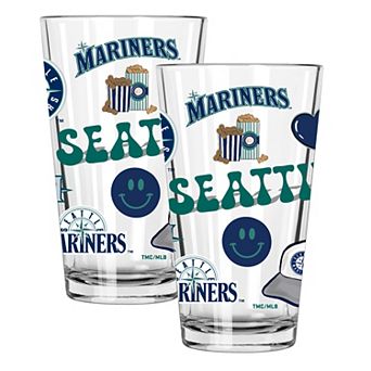 MLB Seattle Mariners 2-Pack 16-oz. Loco Pint Glass Set