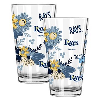MLB Tampa Bay Rays 2-Pack 16-oz. Flowers Pint Glass Set