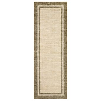 FairOnly Geometric Frame Area Rug Low Pile Washable Non Slip Rug for Mordern Living Room Bedroom