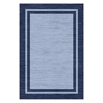 FairOnly Geometric Frame Area Rug Low Pile Washable Non Slip Rug for Mordern Living Room Bedroom