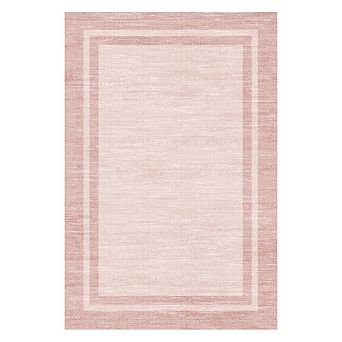 FairOnly Geometric Frame Area Rug Low Pile Washable Non Slip Rug for Mordern Living Room Bedroom