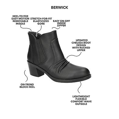 Easy Street Berwick Women's Ankle Boots with Block Heel and Zip Closure