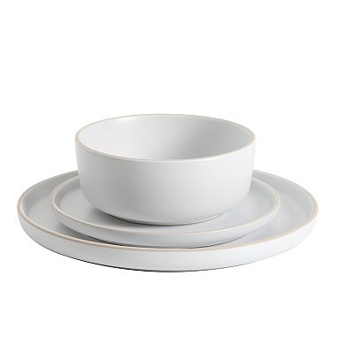 Gibson Home Everyday Essential 12pc Stoneware Plates and Bowls Set