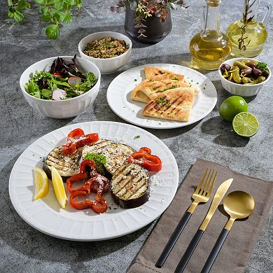 Gibson Home Gracious Dining Gourmet Expressions 40 Piece Embossed Dinnerware Set