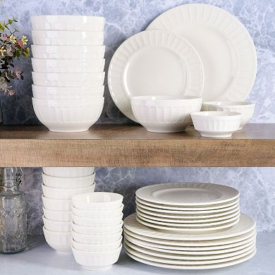 Gibson Home Gracious Dining Gourmet Expressions 40 Piece Embossed Dinnerware Set