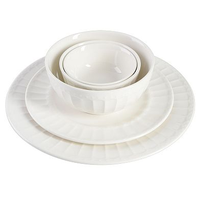 Gibson Home Gracious Dining Gourmet Expressions 40 Piece Embossed Dinnerware Set