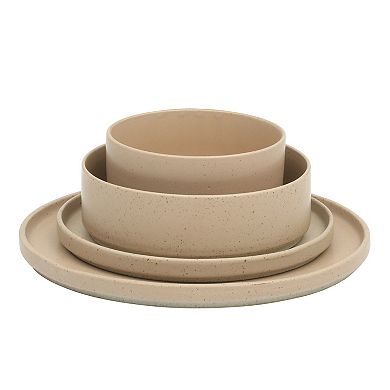 Gibson Elite Tatum Premium Porcelain Matte Reactive Glaze 16 Piece Stackable Dishes Dinnerware Set