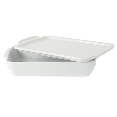 Gibson Home Gracious Dining 2.6 Quart Stoneware Covered Baking Dish with Lid