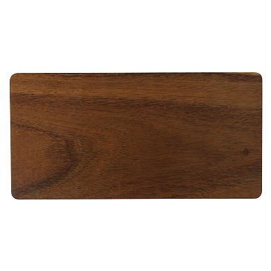 Gibson Elite Gracious Dining 3 Section Stoneware Serving Tray with Acacia Lid for Entertaining