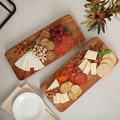 Gibson Home Gracious Dining 2 Tier Wooden Serving Tray with Metal Frame