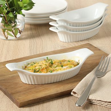 Gibson Home Gracious Dining 9 oz Oval Au Gratin Baking Dishes 4 Piece Set