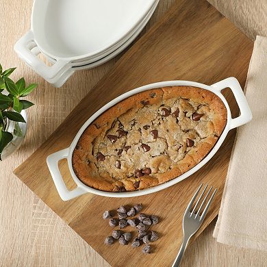 Gibson Home Gracious Dining 15 oz Oval Au Gratin Baking Dishes 4 Piece Set
