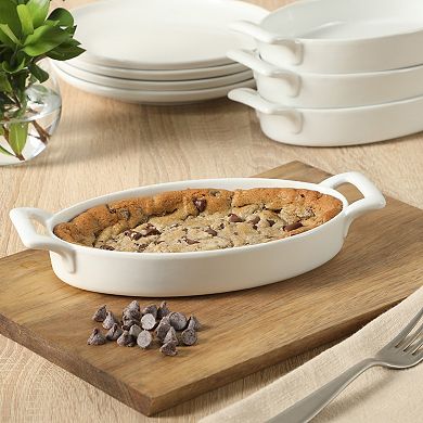Gibson Home Gracious Dining 15 oz Oval Au Gratin Baking Dishes 4 Piece Set