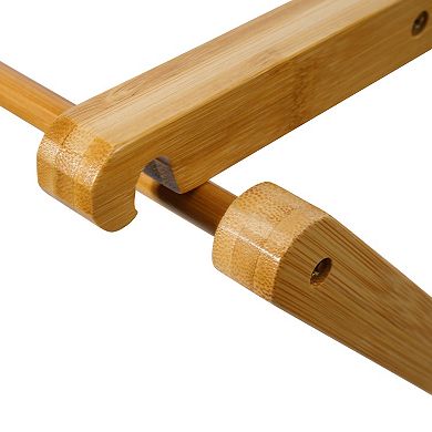 Gibson Home Foldable Bamboo Drying Rack Two Tier Collapsible Laundry Drying Stand
