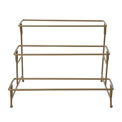 Gibson Home Gracious Dining 3 Tier Rectangle Plate Serving Set with Metal Stand