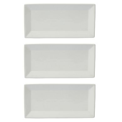 Gibson Home Gracious Dining 3 Tier Rectangle Plate Serving Set with Metal Stand