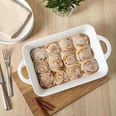 Gibson Home Gracious Dining 2.5 Quart Stoneware Baking Dish with Handles