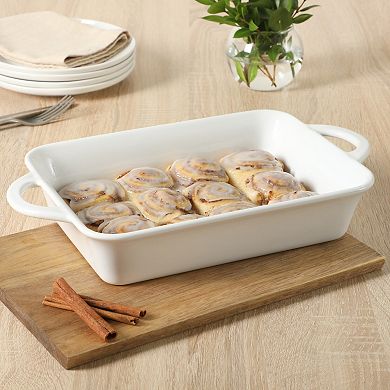 Gibson Home Gracious Dining 2.5 Quart Stoneware Baking Dish with Handles