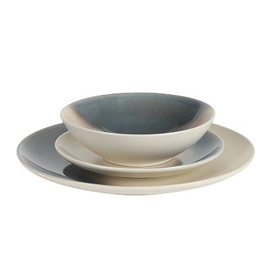 Gibson Elite Crescenton 12 Piece Stoneware Reactive Plates and Bowls Set