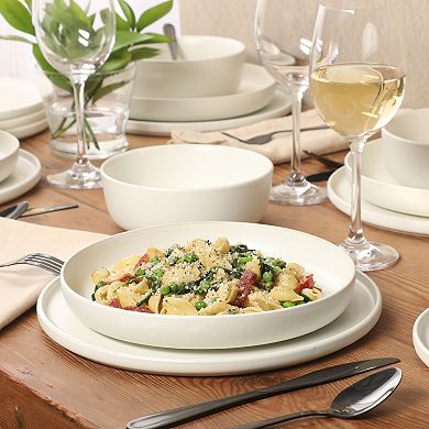Gibson Elite Bayou Moon 16 Piece Stoneware Reactive Plates and Bowls Set