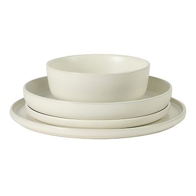 Gibson Elite Bayou Moon 16 Piece Stoneware Reactive Plates and Bowls Set