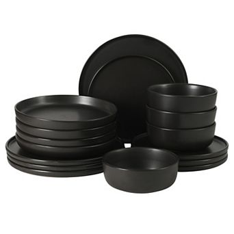 Gibson Elite Bayou Moon 16 pc Stoneware Reactive Plates and Bowls Set