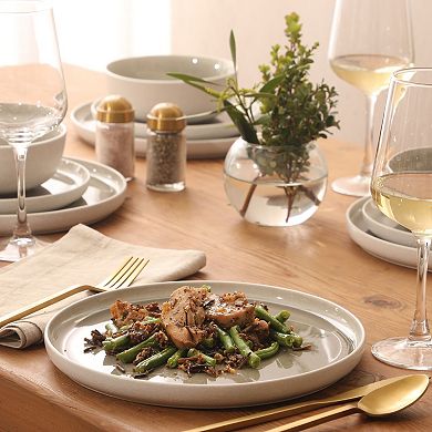 Gibson Elite Tahoe Sunset 12 Piece Reactive Stoneware Plates and Bowls Durable Dinnerware Set