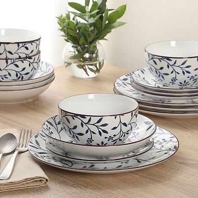 Gibson Home 16 Piece Palace Suite Stoneware Plates and Bowls Set