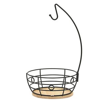 Gibson Home Fruit Basket Bowl with Banana Hanger Countertop Produce Stand