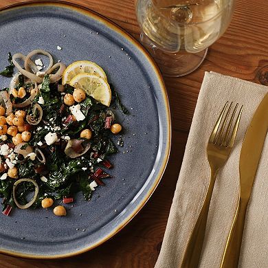Gibson Elite Alegria River 12 Piece Stoneware Reactive Plates and Bowls Set