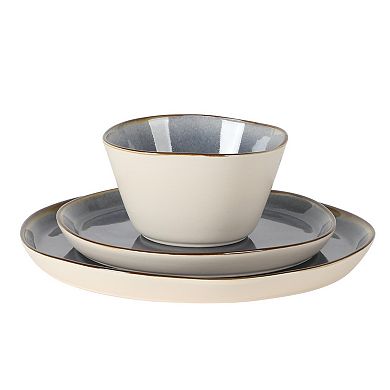 Gibson Elite Alegria River 12 Piece Stoneware Reactive Plates and Bowls Set