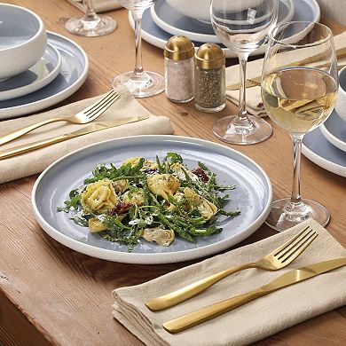 Gibson Elite Pacifico Beach 12 Piece Stoneware Reactive Plates and Bowls Set