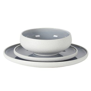 Gibson Elite Pacifico Beach 12 Piece Stoneware Reactive Plates and Bowls Set