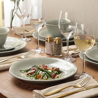 Gibson Elite Port Barton 12 Piece Stoneware Reactive Plates and Bowls Set