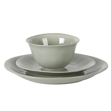 Gibson Elite Port Barton 12 Piece Stoneware Reactive Plates and Bowls Set