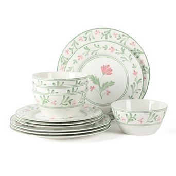 Martha Stewart Maiden Crown 12 pc New Bone China Plates and Bowls Set