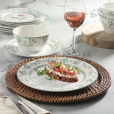 Martha Stewart Maiden Crown 12 Piece New Bone China Plates and Bowls Set