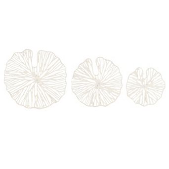 Hello Honey Handmade White Coral Shaped Paper & Metal Wall Décor (Set of 3 Sizes)