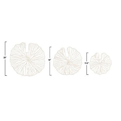 Hello Honey Handmade White Coral Shaped Paper & Metal Wall Décor (Set of 3 Sizes)