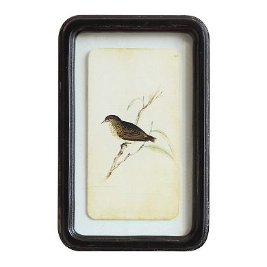 Hello Honey Wood Framed Wall Décor with Floating Bird Art, Multicolor, Set of 6