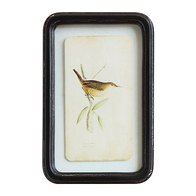 Hello Honey Wood Framed Wall Décor with Floating Bird Art, Multicolor, Set of 6