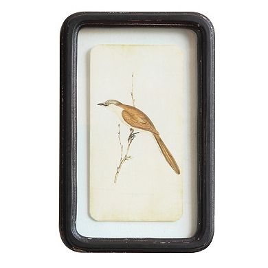 Hello Honey Wood Framed Wall Décor with Floating Bird Art, Multicolor, Set of 6