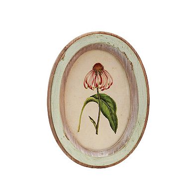 Hello Honey 9-Piece Wood Framed Glass Wall Décor with Flower, Multicolor