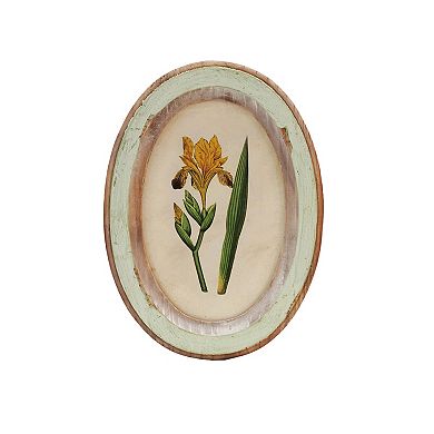 Hello Honey 9-Piece Wood Framed Glass Wall Décor with Flower, Multicolor