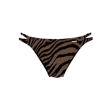 Lascana Women's Zebra Print Strappy Bikini Bottom