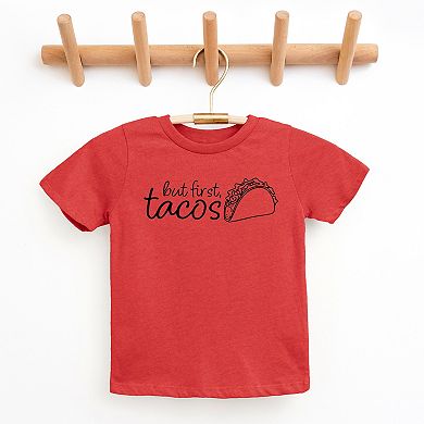 The Juniper Shop But First, Tacos Outline Youth Short Sleeve Tee