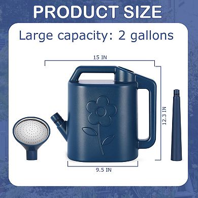 2 Gallon Watering Can With Detachable Sprinkler Head For Indoor Outdoor Plants