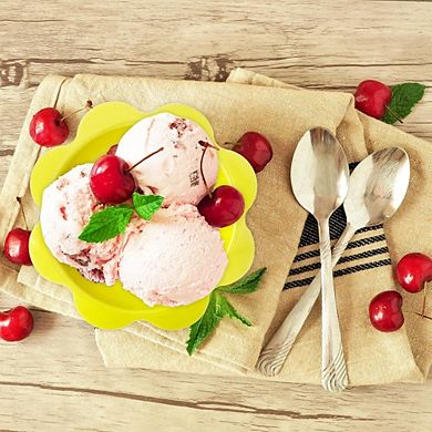 200-Pc Colorful Snow Cone Cups with Spoon Straws, Flower Shaped, for Party & Summer