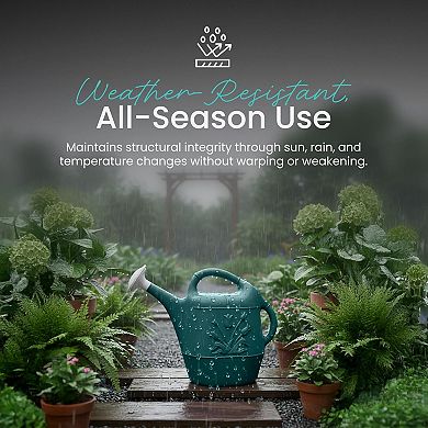 2 Gallon Plastic Gardening Watering Can Dual Handles Indoor Outdoor Plants